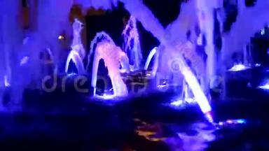 城市喷泉夜间照明用水